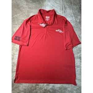 Red Kap Men's XL Work Shirt Performance Polo, Red Safelite Hit NWT